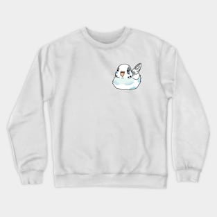 Fat budgie - pied blue Crewneck Sweatshirt